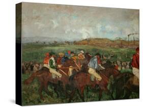 A Gentlemen's Race, Before the Start, 1862 and 1882-Edgar Degas-Stretched Canvas