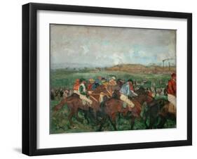 (A gentlemen's race. Before the start) Oil on canvas, 1862, partly repainted in 1882. 48.5 x 61.5cm-Edgar Degas-Framed Giclee Print