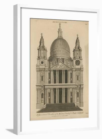 A Geometrical Elevation of the Western Front of St Paul's Cathedral-null-Framed Giclee Print