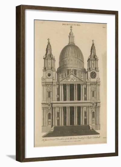 A Geometrical Elevation of the Western Front of St Paul's Cathedral-null-Framed Giclee Print