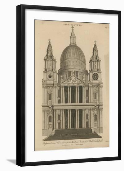 A Geometrical Elevation of the Western Front of St Paul's Cathedral-null-Framed Giclee Print