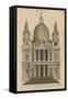 A Geometrical Elevation of the Western Front of St Paul's Cathedral-null-Framed Stretched Canvas