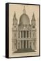 A Geometrical Elevation of the Western Front of St Paul's Cathedral-null-Framed Stretched Canvas