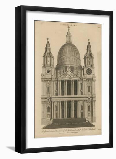 A Geometrical Elevation of the Western Front of St Paul's Cathedral-null-Framed Giclee Print