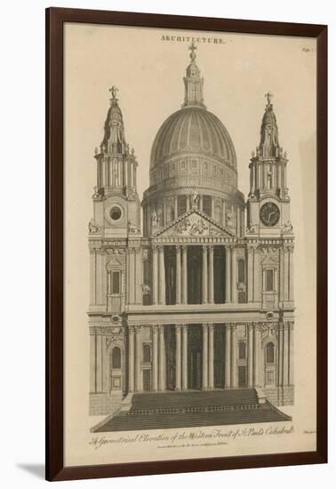 A Geometrical Elevation of the Western Front of St Paul's Cathedral-null-Framed Giclee Print