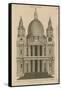 A Geometrical Elevation of the Western Front of St Paul's Cathedral-null-Framed Stretched Canvas