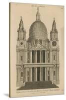 A Geometrical Elevation of the Western Front of St Paul's Cathedral-null-Stretched Canvas