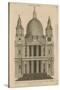 A Geometrical Elevation of the Western Front of St Paul's Cathedral-null-Stretched Canvas