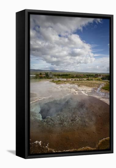 A Geothermal Hotspring Pool with Dissolved Minerals, Geysir, Golden Circle, Iceland, Polar Regions-Yadid Levy-Framed Stretched Canvas