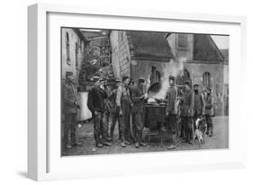 A German Army Field Kitchen in a French Village, World War I, 1915-null-Framed Giclee Print