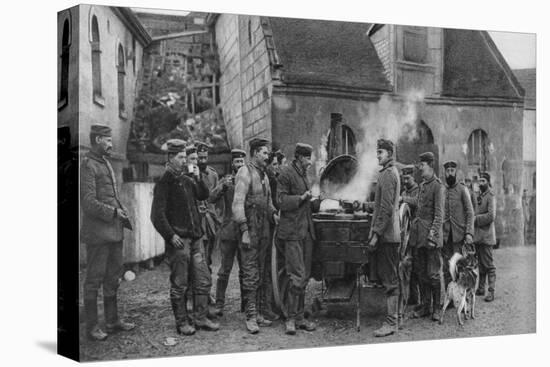 A German Army Field Kitchen in a French Village, World War I, 1915-null-Stretched Canvas