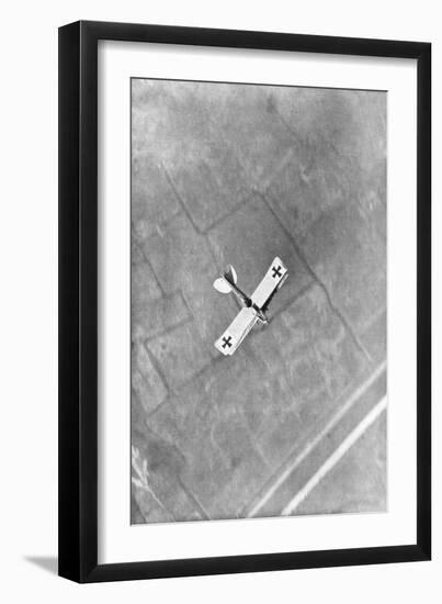 A German Aviatik Aircraft Photographed in Flight by a Belgian Aviator, Ypres, Belgium, 1916-null-Framed Premium Giclee Print