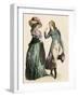 A German Man Greeting a Woman, Ca. 1700 - German Man Greeting a Woman, 1700S. Antique Hand-Colored-null-Framed Giclee Print