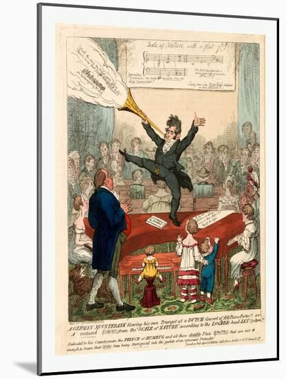 A German Mountebank Blowing His Own Trumpet at a Dutch Concert of 500 Piano Fortes-null-Mounted Giclee Print