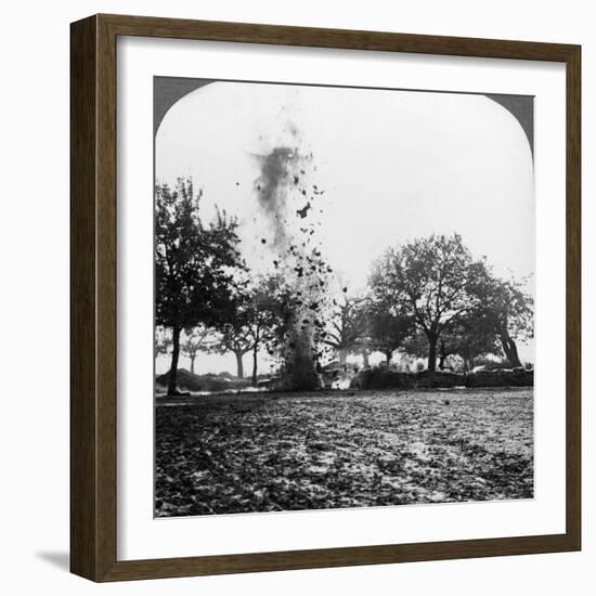 A German Shell Exploding, World War I, 1914-1918-null-Framed Photographic Print