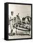 A German Shepherd Gets His Exercise-null-Framed Stretched Canvas