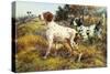 A German-Short Haired Pointer and Two Setters in a Landscape-Edmund Henry Osthaus-Stretched Canvas