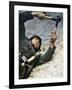 A German Soldier Cutting Through Barbed Wire During an Assalt, 1942-null-Framed Giclee Print