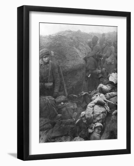 A German Trench after an Assult by the French 1st Army, France, 1915-null-Framed Giclee Print