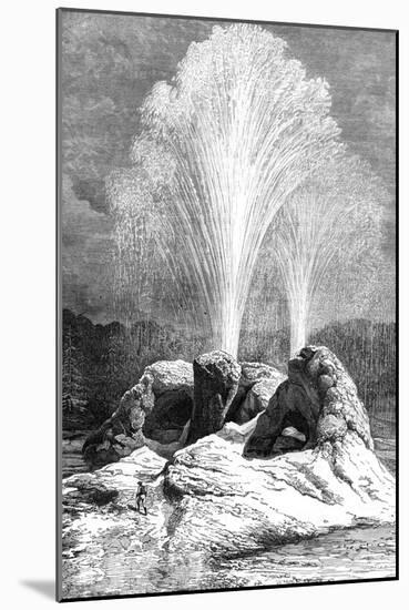 A Geyser, USA, 19th Century-Edouard Riou-Mounted Giclee Print