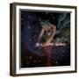 A Ghostly Female Spirit Spreads Stars and Planets Throughout the Universe-Stocktrek Images-Framed Art Print