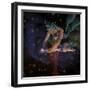 A Ghostly Female Spirit Spreads Stars and Planets Throughout the Universe-Stocktrek Images-Framed Art Print