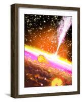 A Giant Black Hole at the Center of a Galaxy-Stocktrek Images-Framed Photographic Print