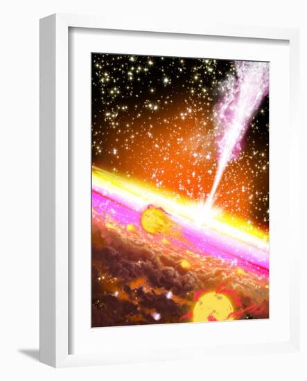 A Giant Black Hole at the Center of a Galaxy-Stocktrek Images-Framed Photographic Print