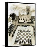 A Giant Game of Chess Is Part of a Festival at the Town of Marcostica-null-Framed Stretched Canvas