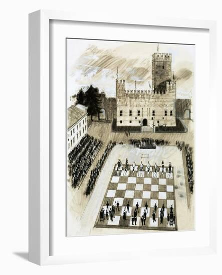 A Giant Game of Chess Is Part of a Festival at the Town of Marcostica-null-Framed Giclee Print