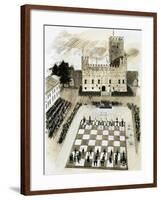 A Giant Game of Chess Is Part of a Festival at the Town of Marcostica-null-Framed Giclee Print