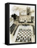 A Giant Game of Chess Is Part of a Festival at the Town of Marcostica-null-Framed Stretched Canvas