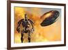 A Giant Robot and Ufo on the Attack-null-Framed Art Print