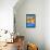 A Giant Robot and Ufo's on the Attack-null-Framed Stretched Canvas displayed on a wall