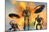 A Giant Robot Force on the Attack-null-Mounted Premium Giclee Print
