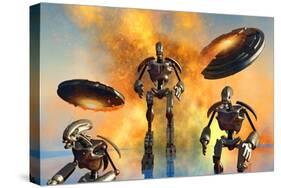 A Giant Robot Force on the Attack-null-Stretched Canvas