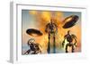 A Giant Robot Force on the Attack-null-Framed Art Print