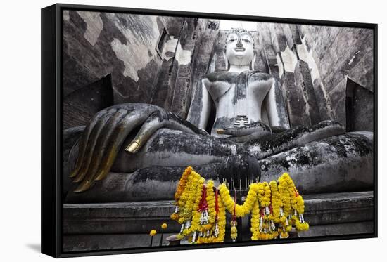 A Giant Sukhothai Era Sitting Buddha, Wat Si Chum, Sukhothai Historical Park, Thailand-Alex Robinson-Framed Stretched Canvas