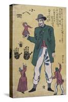 A Giant with Midgets-Utagawa Yoshitora-Stretched Canvas