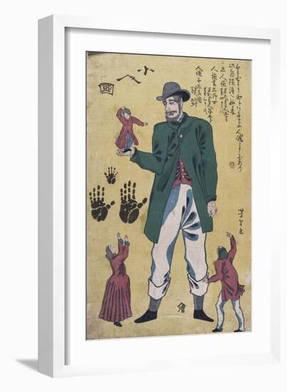 A Giant with Midgets-Utagawa Yoshitora-Framed Giclee Print