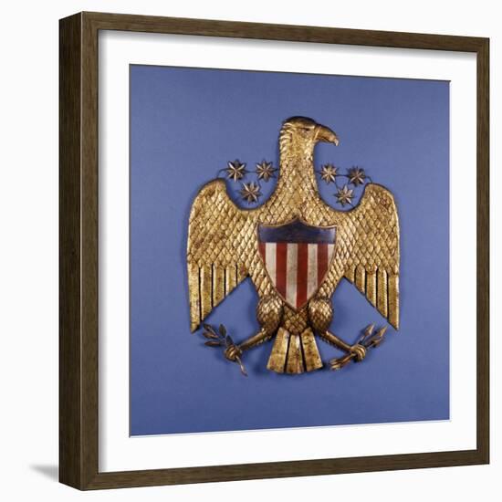 A Gilded Pressed Tin Eagle, American, 20th Century-null-Framed Giclee Print