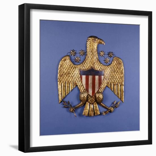 A Gilded Pressed Tin Eagle, American, 20th Century-null-Framed Giclee Print