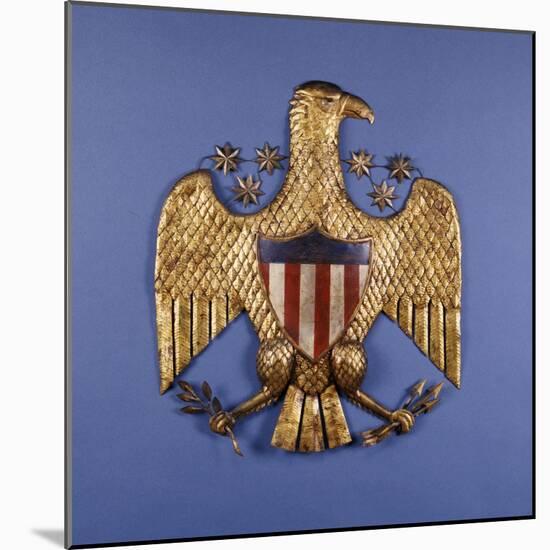 A Gilded Pressed Tin Eagle, American, 20th Century-null-Mounted Giclee Print