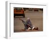 A Girl, 7, Sick with Fever, Lies on a Street-null-Framed Photographic Print
