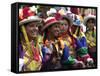 A Girl and Her Friends Smile During a March-null-Framed Stretched Canvas