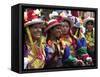 A Girl and Her Friends Smile During a March-null-Framed Stretched Canvas