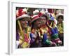 A Girl and Her Friends Smile During a March-null-Framed Photographic Print