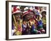 A Girl and Her Friends Smile During a March-null-Framed Photographic Print