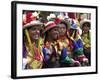 A Girl and Her Friends Smile During a March-null-Framed Photographic Print