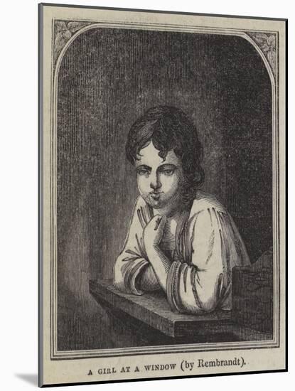 A Girl at a Window-Rembrandt van Rijn-Mounted Giclee Print